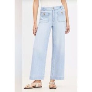 Ann Taylor LOFT Palmer Wide Leg Cropped Jeans Women 29/8 Tall Light Wash 32x30